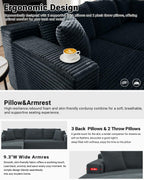 HANXIN Cloud Sectional Sofa L Shape Chaise Deep Seat Modular Living Room Couch