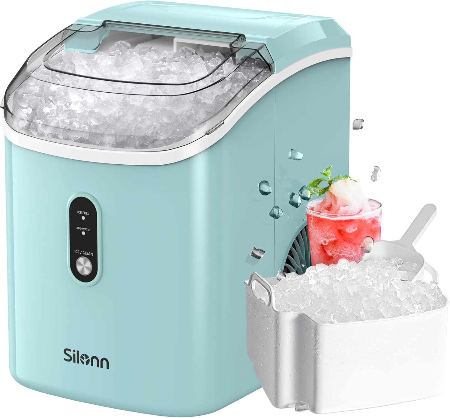 Silonn Nugget Ice Maker Countertop 33lbs Daily Soft Chewable Ice Machine