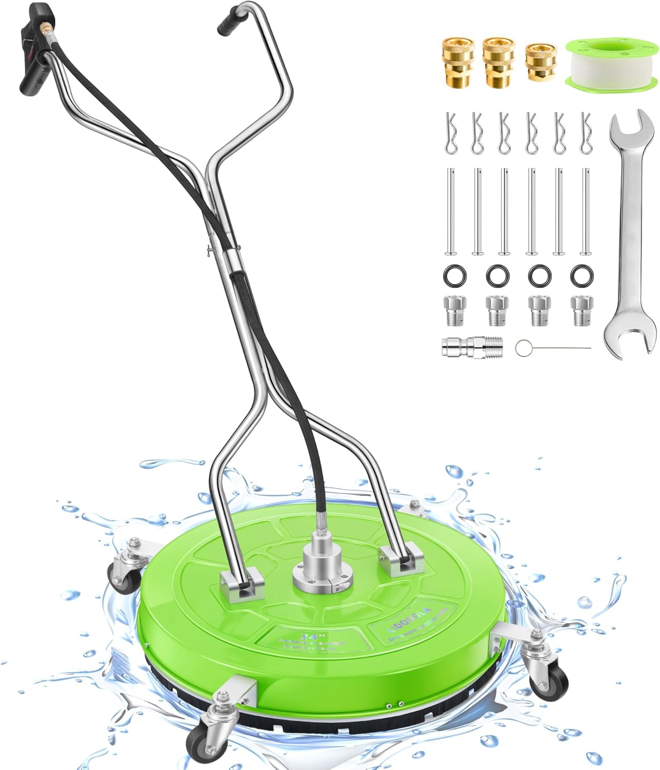 LidoDola 14 Inch Pressure Washer Surface Cleaner with Wheels for Concrete Patio Deck