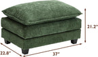 Ihanherry U Shaped Modular Sectional Sofa 5 Seat with 2 Ottomans Chenille