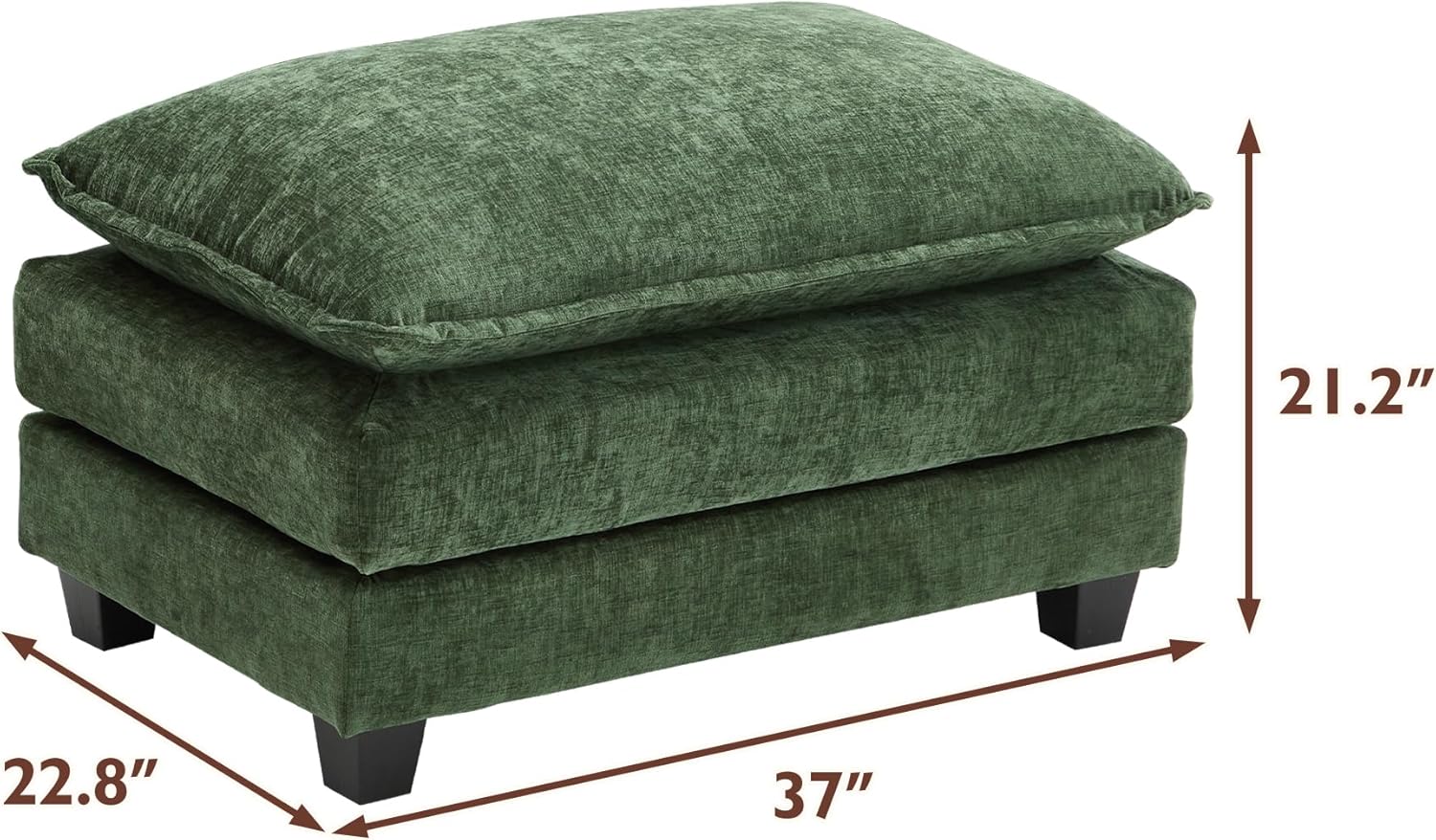 Ihanherry U Shaped Modular Cloud Sofa 5 Seat Chenille Sectional with Ottoman