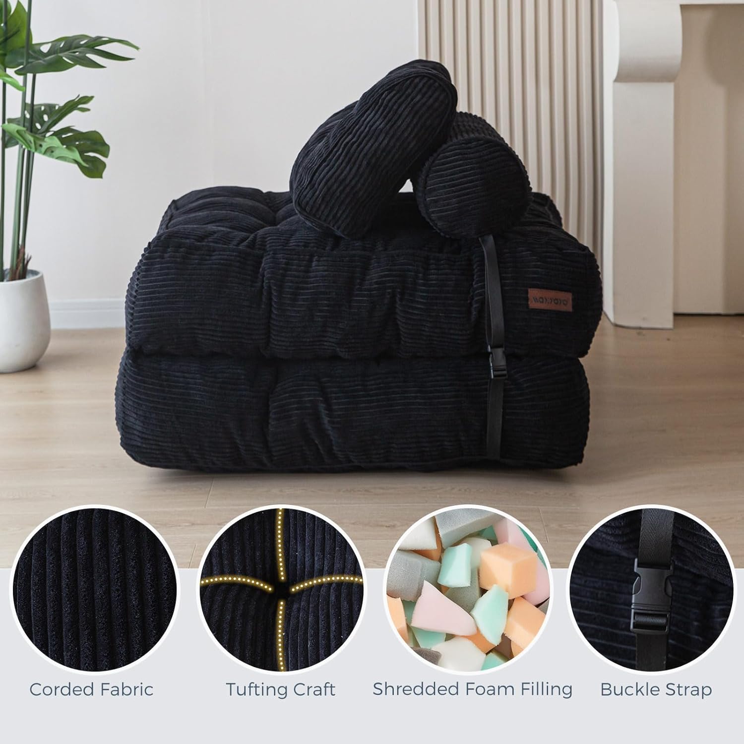 MAXYOYO Folding Sofa Bed Convertible Sleeper Chair with Pillow