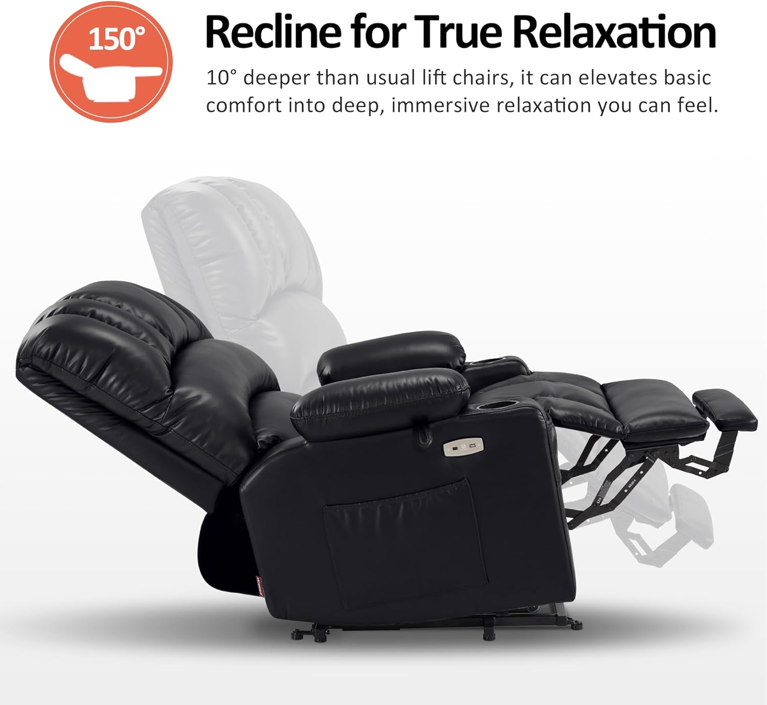 MCombo Power Lift Recliner Chair for Elderly with Heat Massage USB Cup Holders