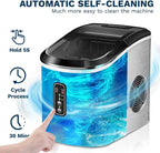 EUHOMY Nugget Ice Maker Countertop Portable 34lbs Daily with Handle