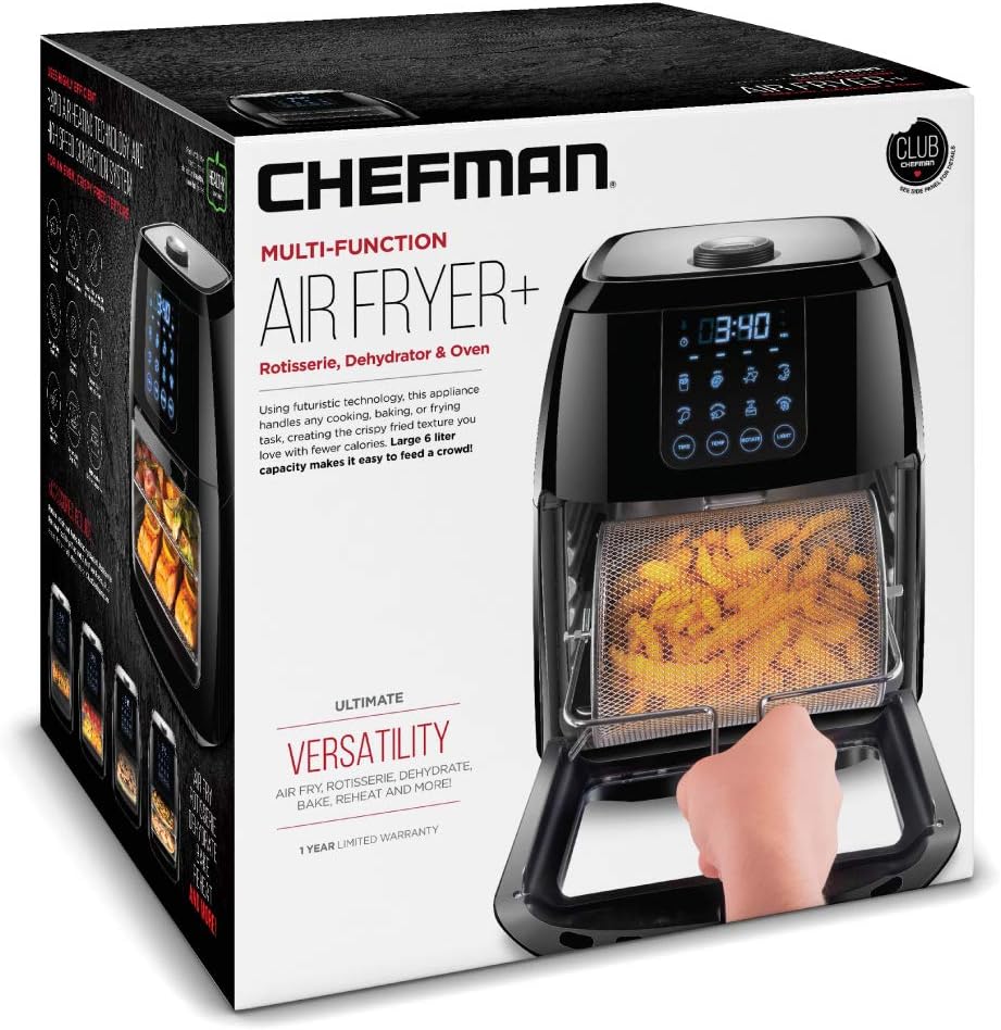 Chefman 12 Quart 6-in-1 Air Fryer Oven Digital Touchscreen 12 Presets Family Size