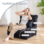 MAXYOYO Adjustable Floor Sofa Bed with Armrest Double Black Foldable Sleeper