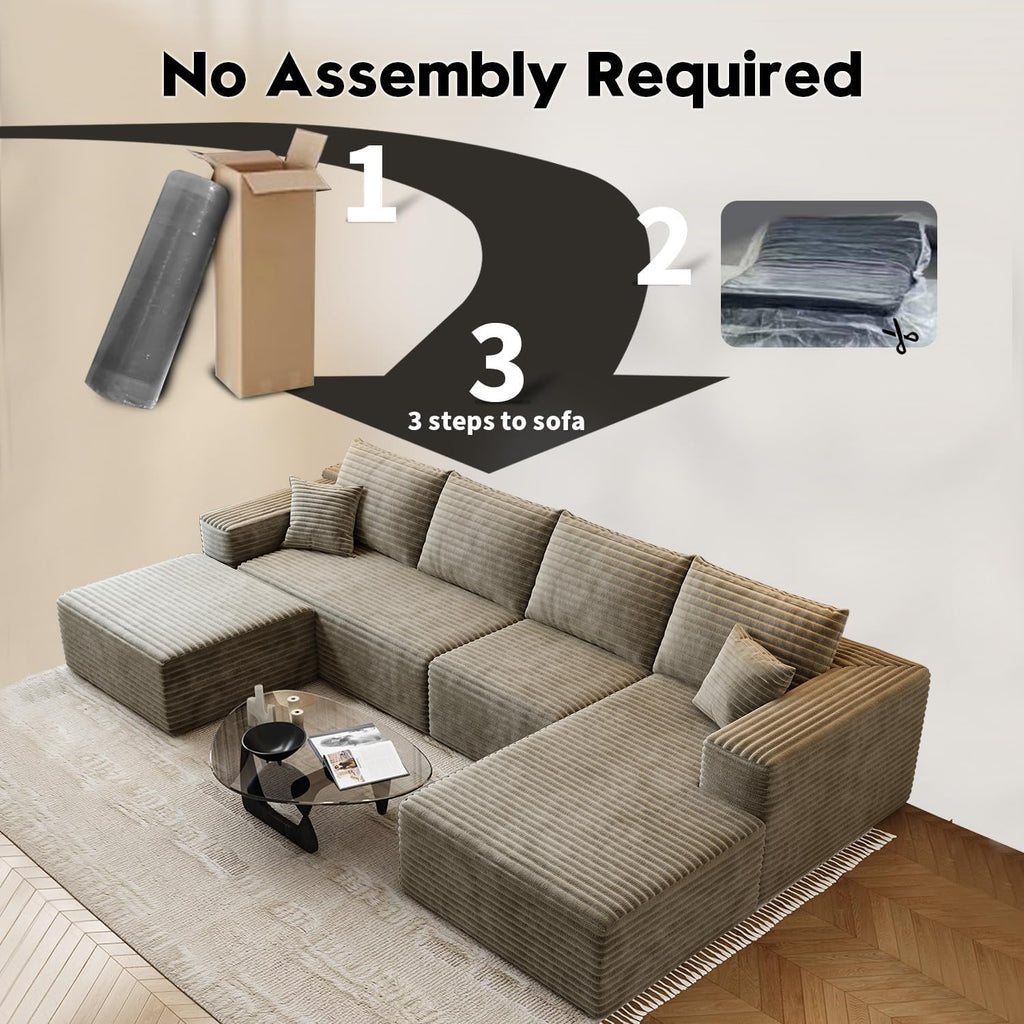 Settab Cloud Modular Sectional Sofa U Shaped Deep Seat Living Room Couch