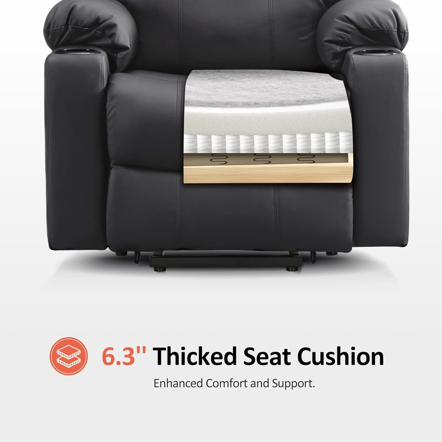 MCombo Electric Power Lift Recliner Massage Heat Chair for Elderly 3 Positions 2 Pockets USB