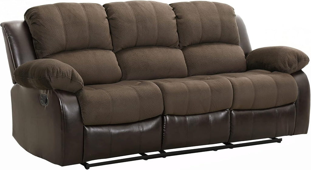 Lexicon Loveseat Recliner Double Sofa Manual Pull Tab Faux Leather Living Room