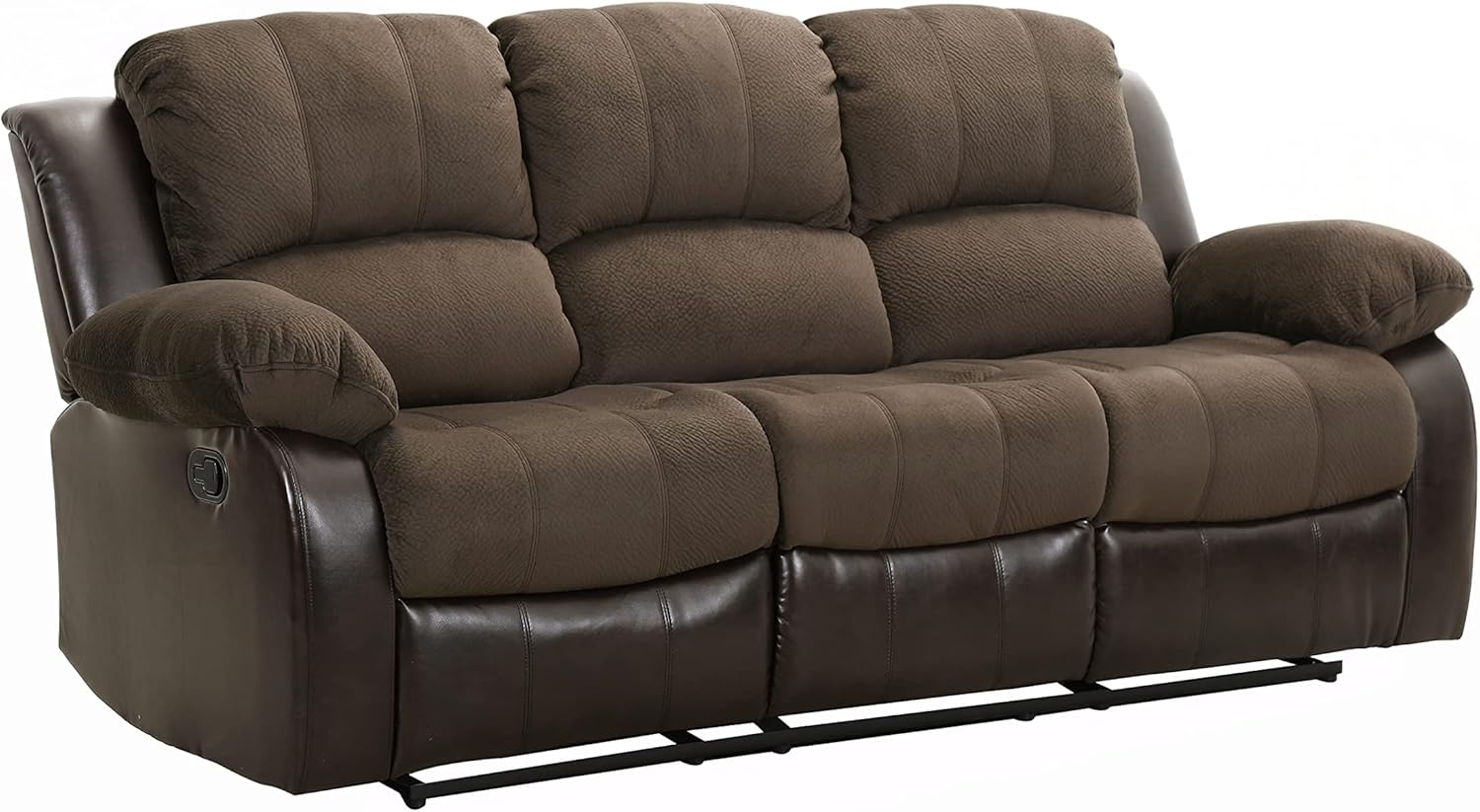 Lexicon Loveseat Recliner Double Sofa Manual Pull Tab Faux Leather Living Room