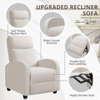 JUMMICO Adjustable Recliner Chair Home Theater Sofa with Thick Cushion