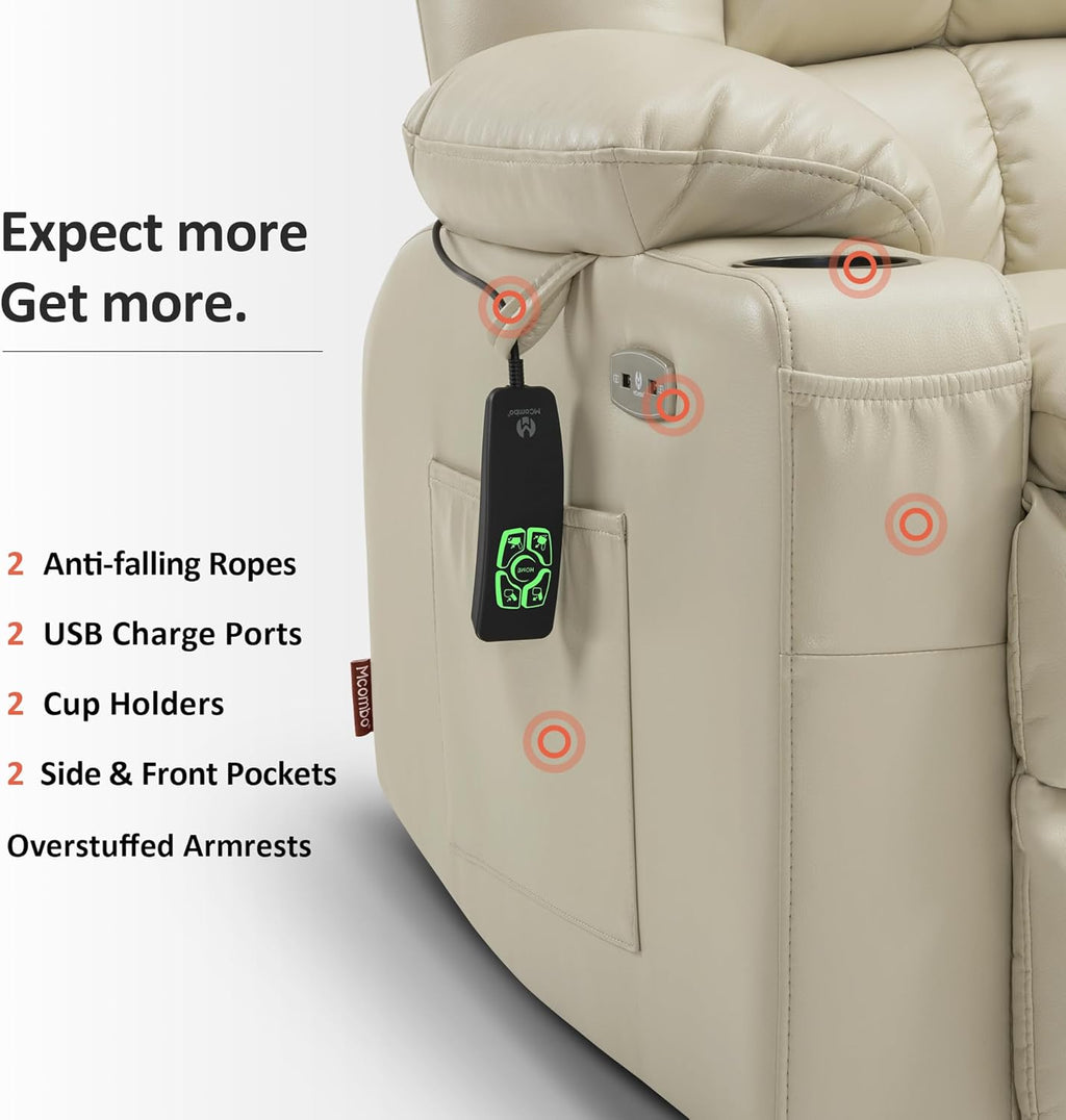 MCombo Dual Motor Power Lift Recliner Chair for Elderly with Heat Massage USB
