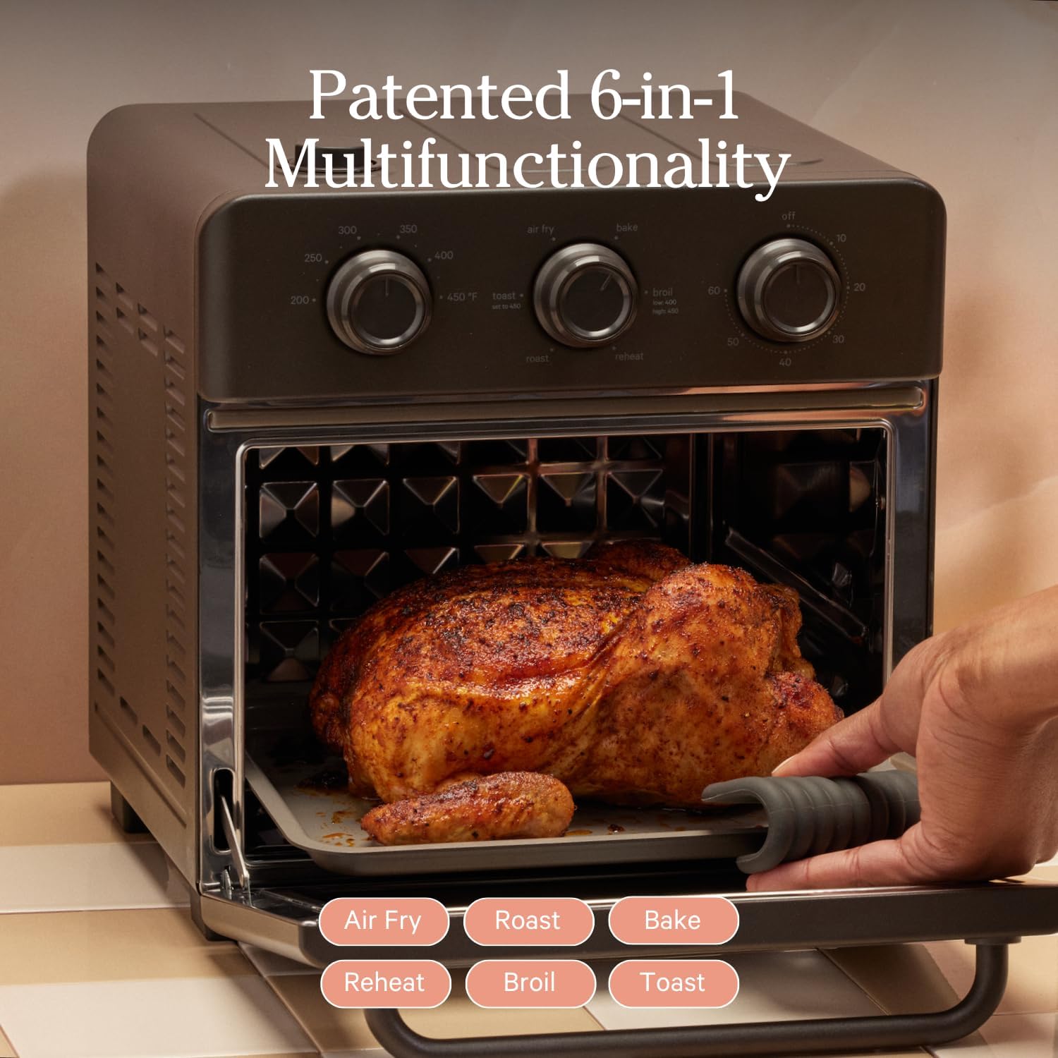 Our Place Air Fryer Toaster Oven 6 in 1 Compact Countertop Blue Multifunction