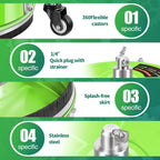 LidoDola 14 Inch Pressure Washer Surface Cleaner with Wheels for Concrete Patio Deck