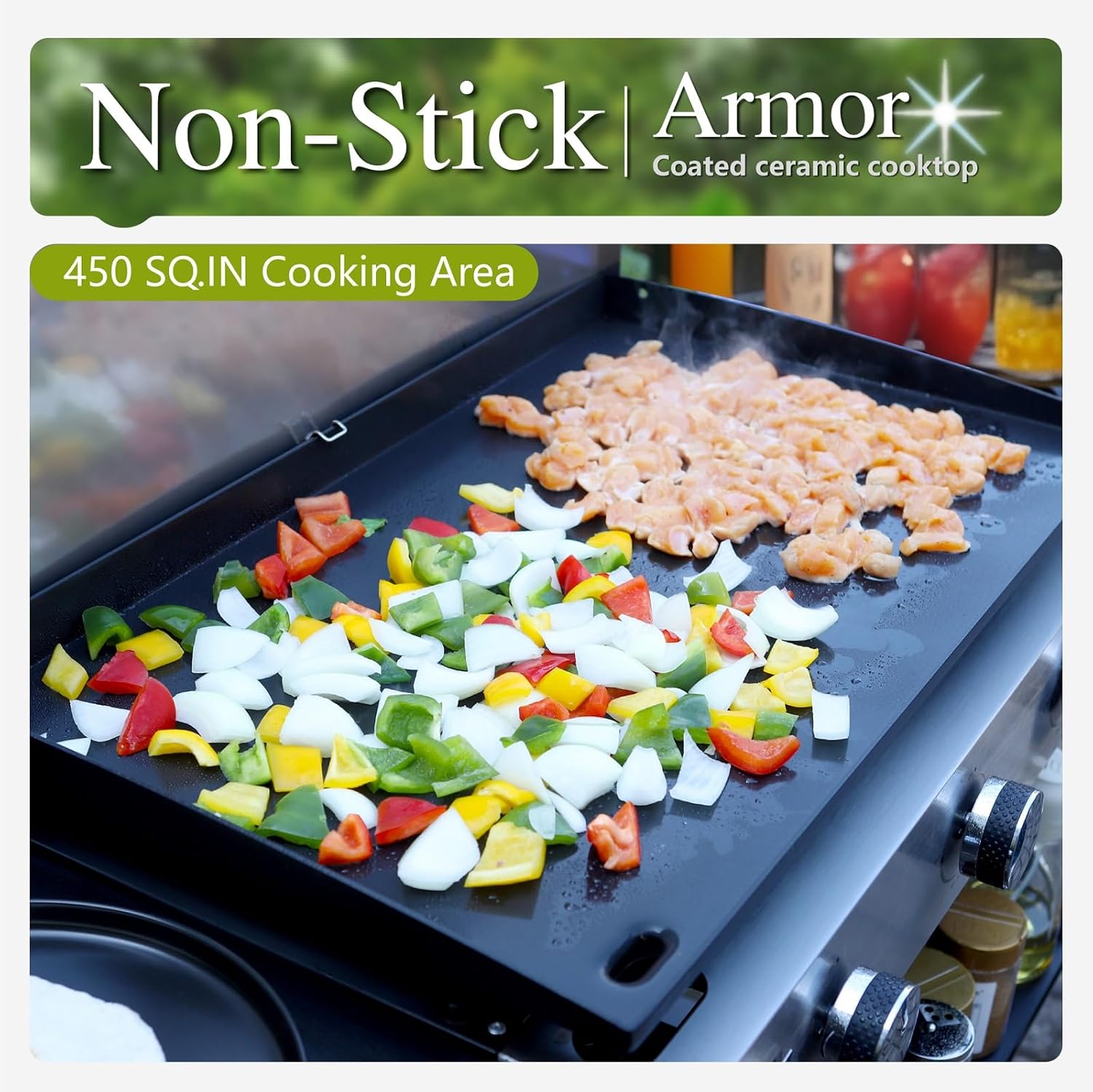 Sophia & William Charcoal and Gas Grill Combo with Side Burner Dual Fuel BBQ Grill