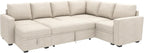 HONBAY Modular Sectional Sleeper Sofa L Shaped Couch with Pull Out Bed