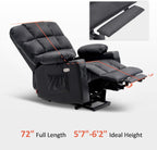 MCombo Large Power Lift Recliner Chair with Dual Motor Massage Heat Faux Leather