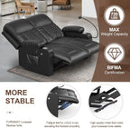 FURNIMAT 2 Seater Loveseat Recliner Sofa PU Leather with Cup Holders USB Ports