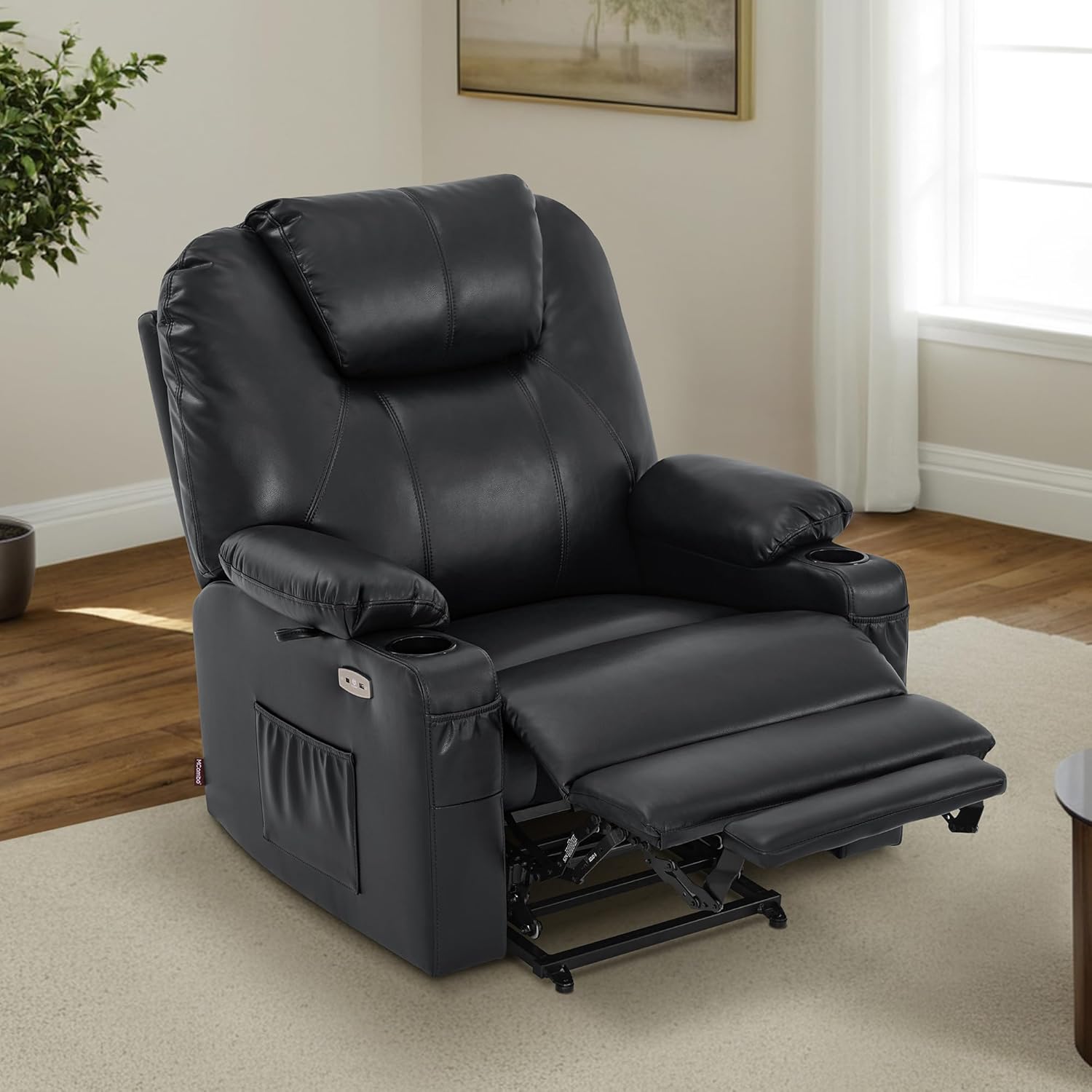 MCombo Electric Power Lift Recliner Massage Heat Chair for Elderly 3 Positions 2 Pockets USB