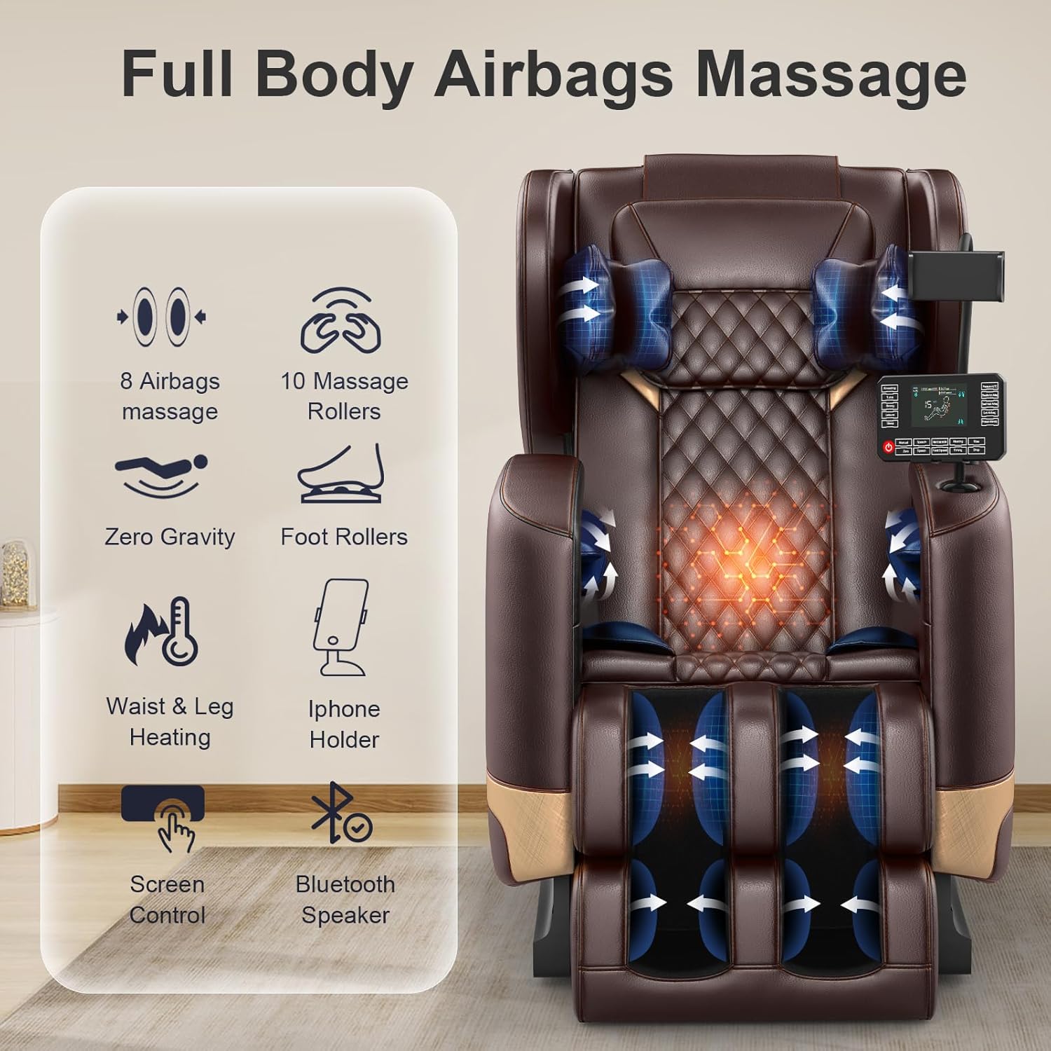 FURNIMAT Full Body Massage Chair Zero Gravity with Heat Foot Massage Bluetooth