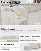 HANXIN Cloud Sectional Sofa L Shape Chaise Deep Seat Modular Living Room Couch