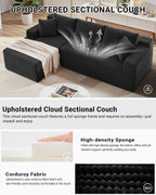 HANXIN Cloud Sectional Sofa L Shape Chaise Deep Seat Modular Living Room Couch