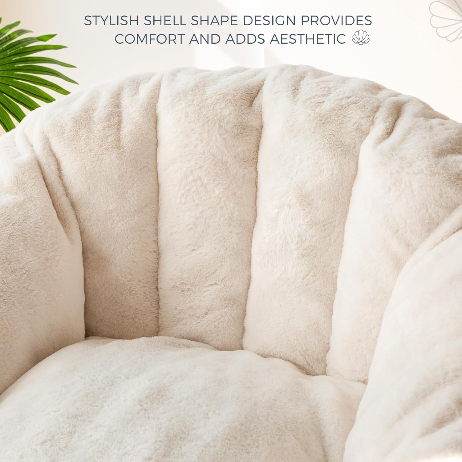 MAXYOYO Giant Bean Bag Chair Oversized Faux Fur Sofa for Adults Kids