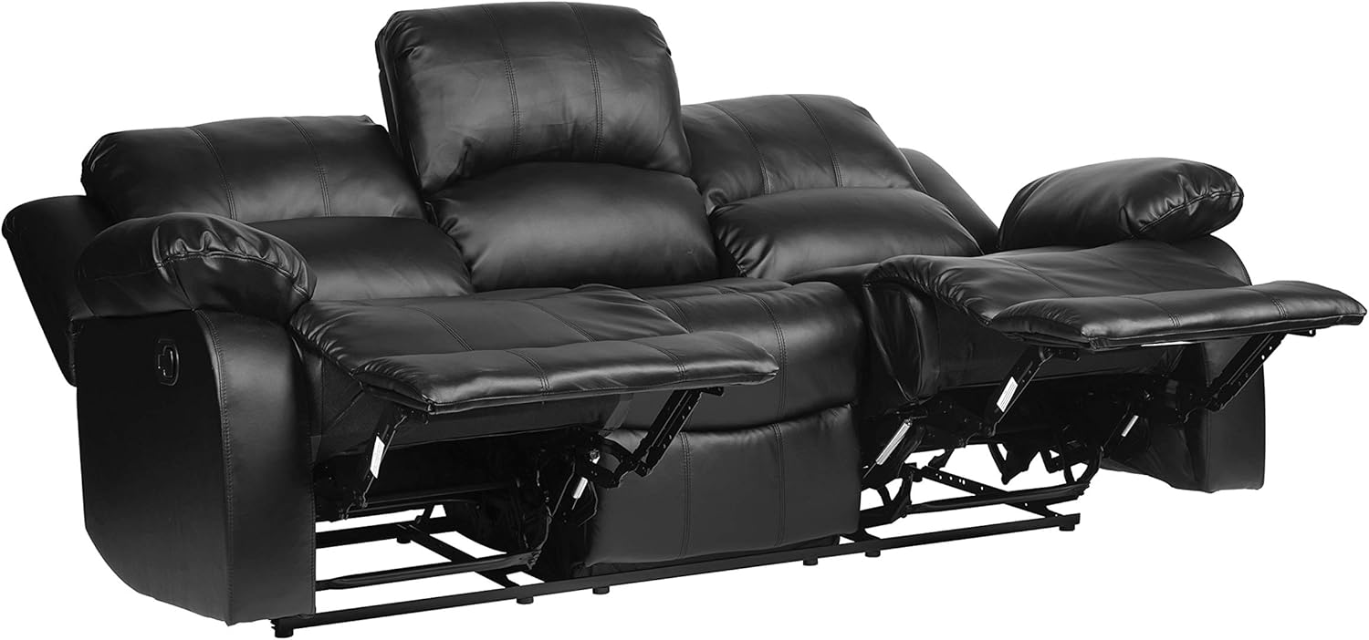 Lexicon Loveseat Recliner Double Sofa Manual Pull Tab Faux Leather Living Room