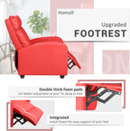 Homall Modern Recliner Chair PU Leather Padded Seat Single Sofa Home Theater