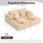 Afuson Boneless Sectional Sofa L Shape Deep Seat Cloud Couch Living Room