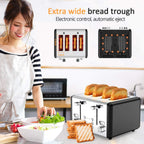 whall Digital Touch Screen Toaster 4 Slice Stainless Steel Dual Control Wide Slots