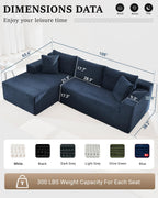 HANXIN Cloud Sectional Sofa L Shape Chaise Deep Seat Modular Living Room Couch