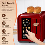 SEEDEEM 4 Slice Touch Screen Toaster LCD Display 7 Shade Settings Wide Slots 1800W