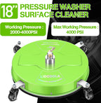 LidoDola 14 Inch Pressure Washer Surface Cleaner with Wheels for Concrete Patio Deck