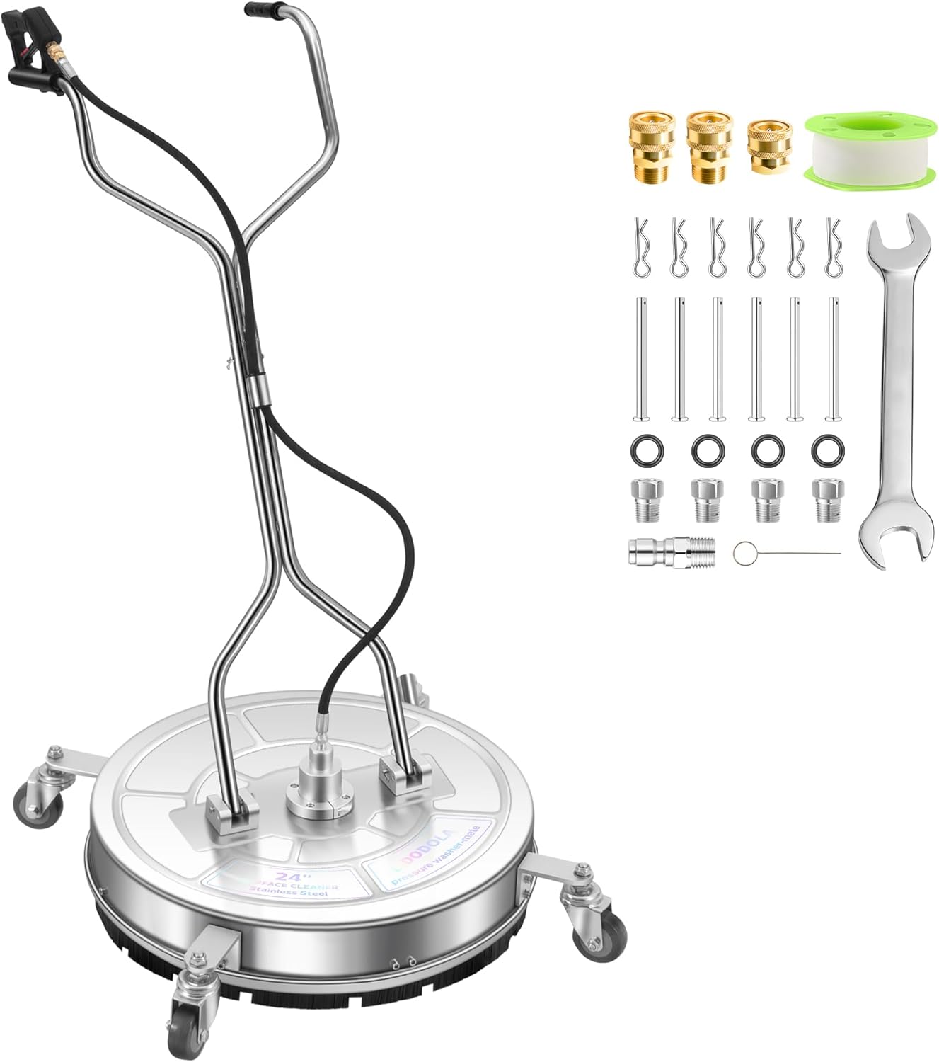 LidoDola 14 Inch Pressure Washer Surface Cleaner with Wheels for Concrete Patio Deck