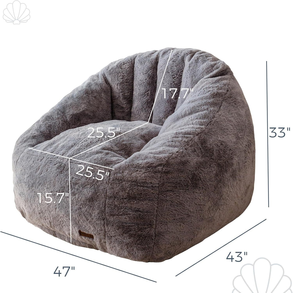 MAXYOYO Giant Bean Bag Chair Oversized Faux Fur Sofa for Adults Kids