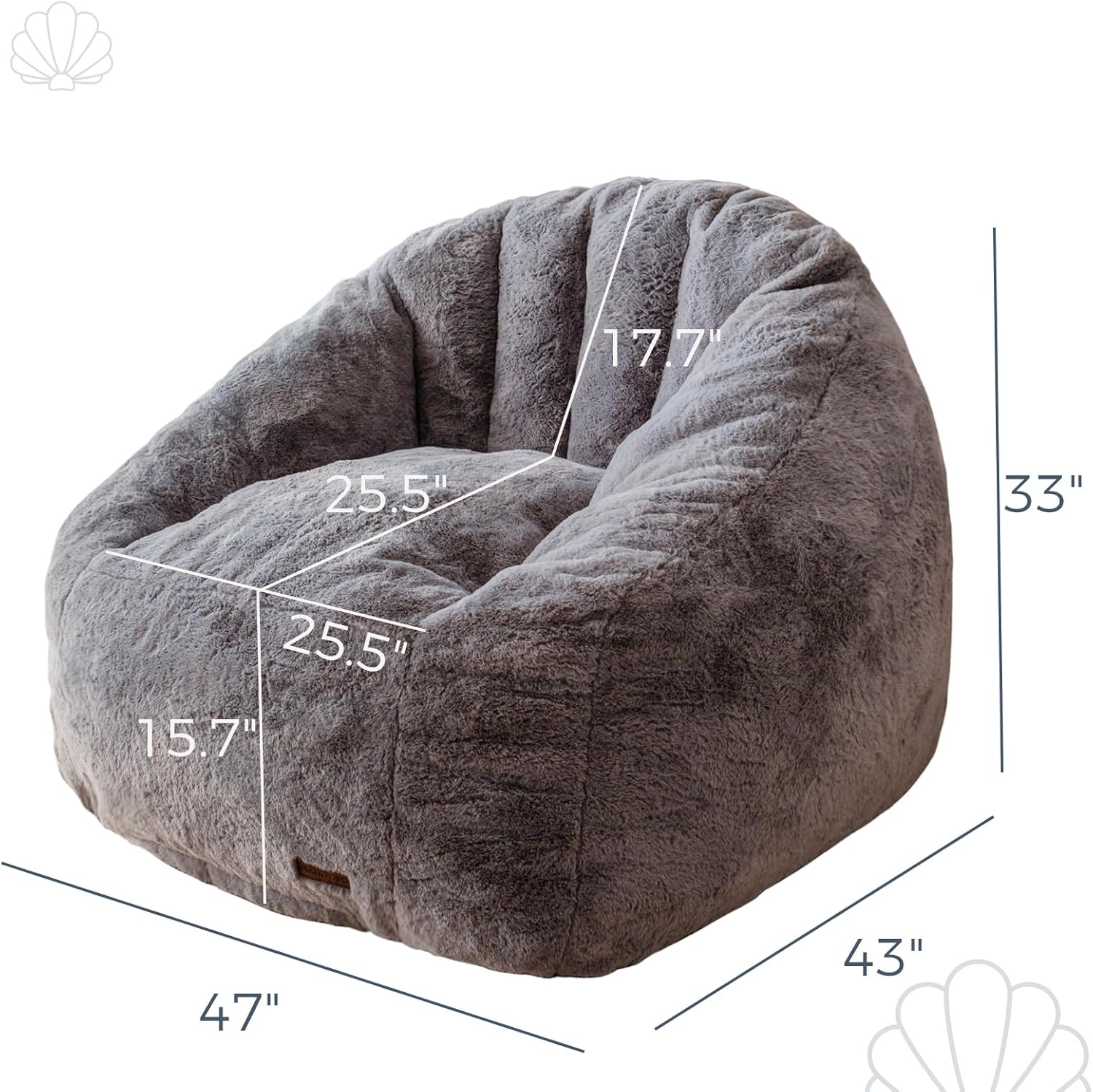 MAXYOYO Giant Bean Bag Chair Oversized Faux Fur Sofa for Adults Kids