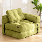 MAXYOYO L Shaped Folding Sofa Bed Convertible Sleeper with Pillow Armrest