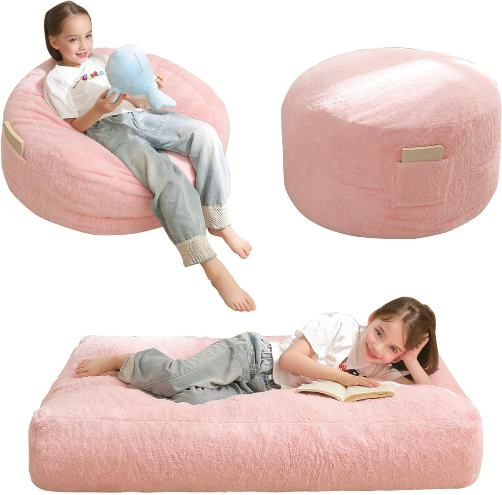 MAXYOYO Convertible Bean Bag Chair Bed for Kids with Foam Filling