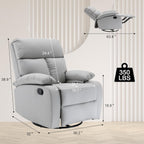 hzlagm Swivel Rocker Recliner Chair Small Space Rocking Recliner