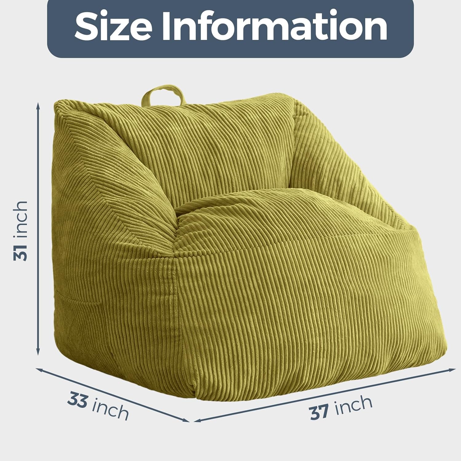 MAXYOYO Bean Bag Chair Floor Sofa with Handle and Pocket for Adults and Kids
