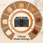 SEEDEEM 4 Slice Touch Screen Toaster LCD Display 7 Shade Settings Wide Slots 1800W