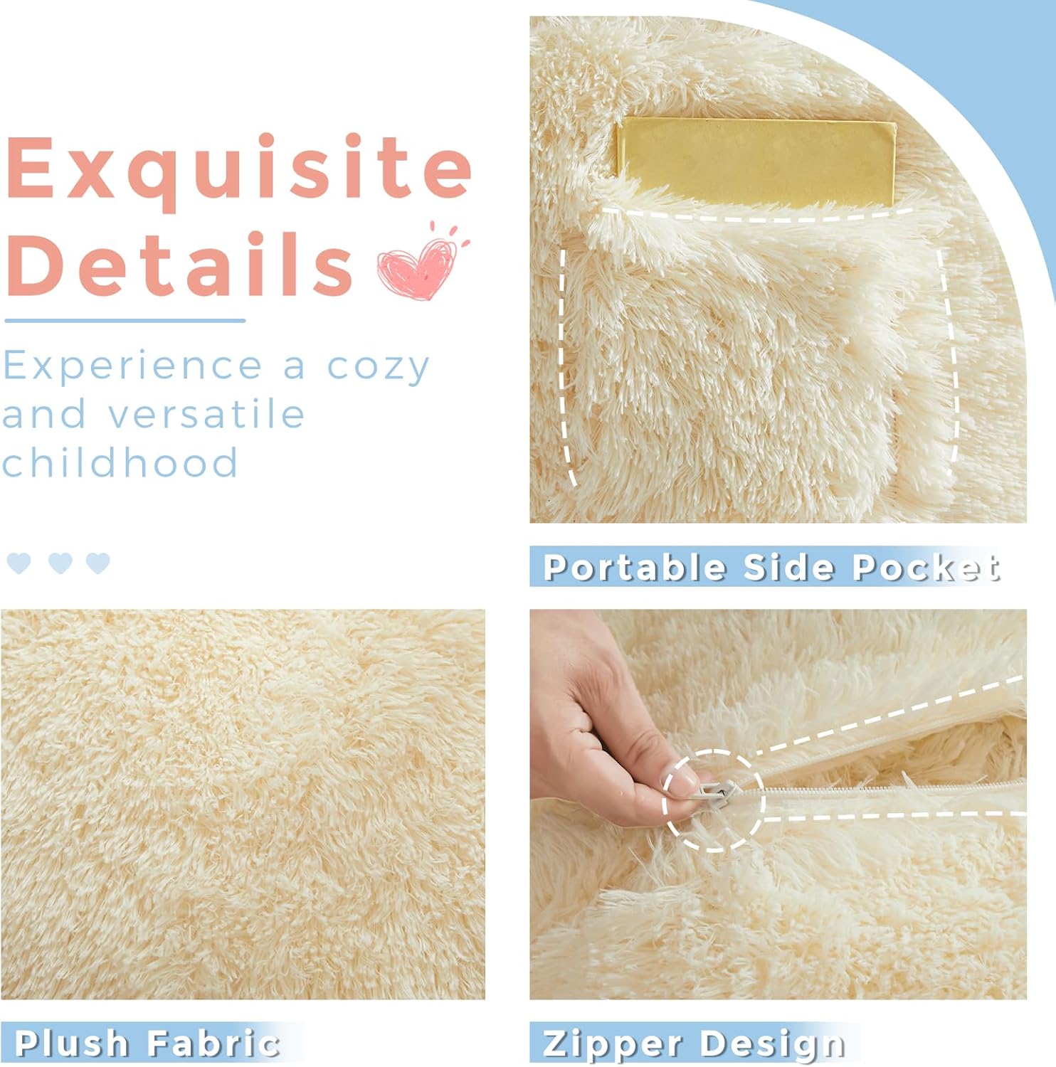 MAXYOYO Convertible Bean Bag Chair Bed for Kids with Foam Filling