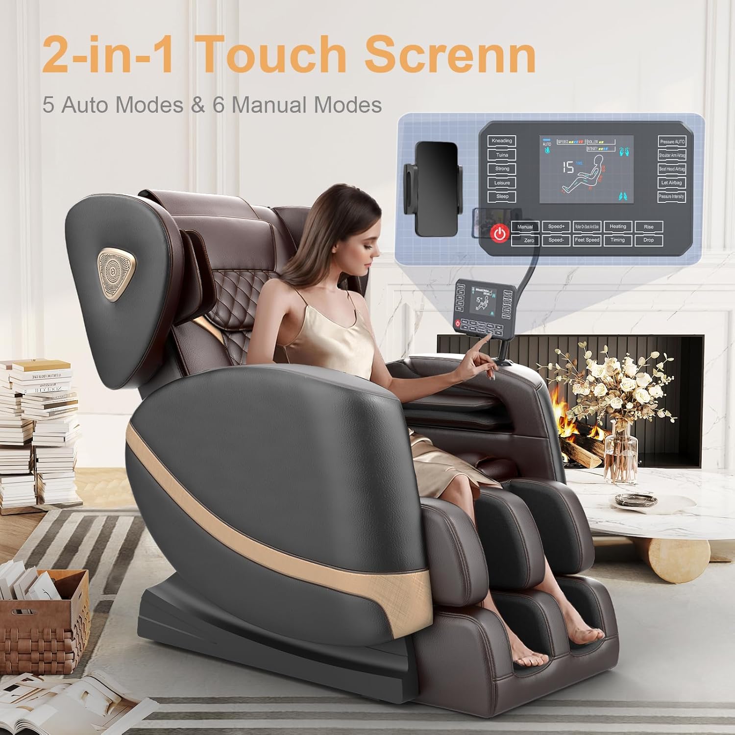 FURNIMAT Full Body Massage Chair Zero Gravity with Heat Foot Massage Bluetooth