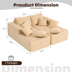 Afuson Boneless Sectional Sofa L Shape Deep Seat Cloud Couch Living Room