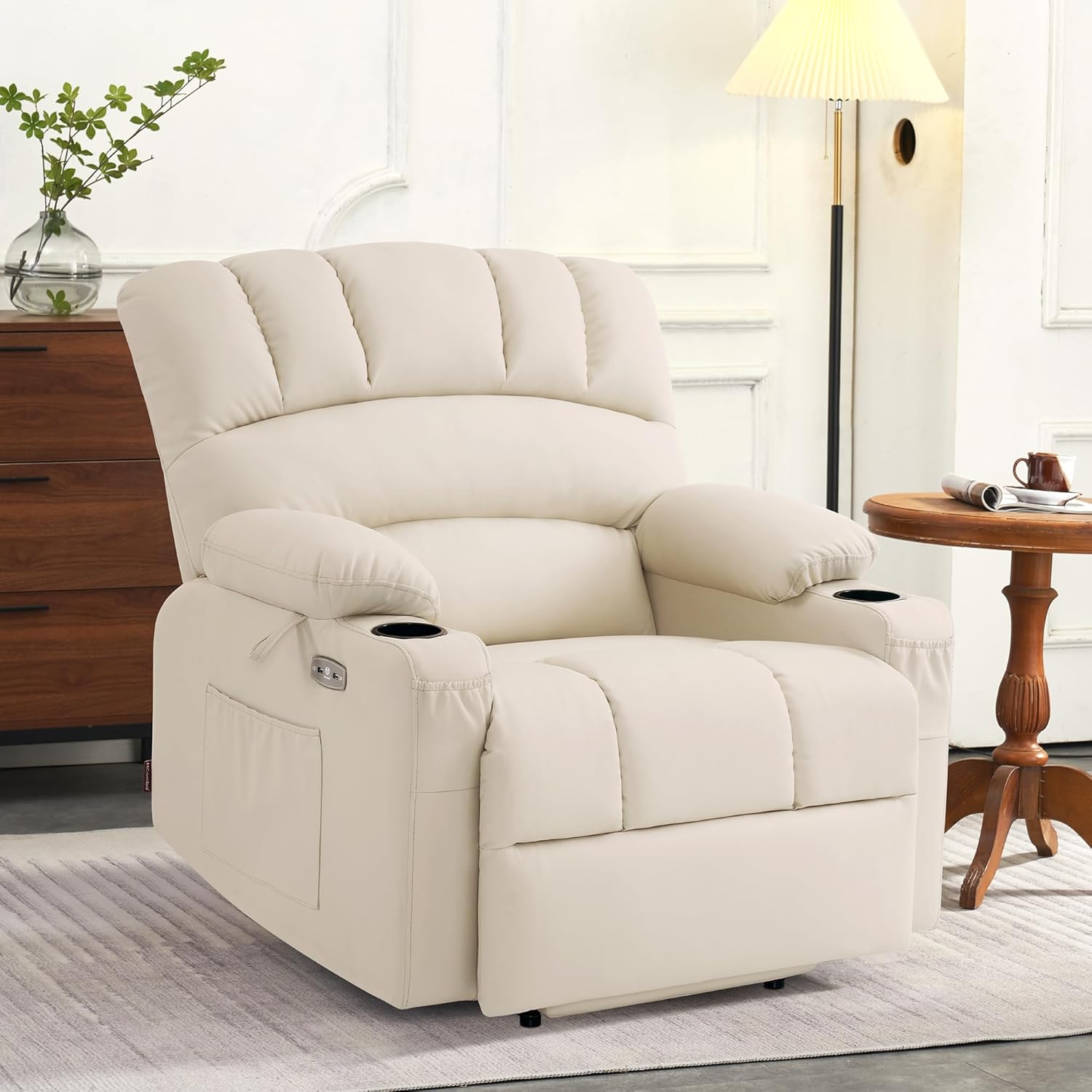 MCombo Power Lift Recliner Chair for Elderly with Heat Massage USB Cup Holders