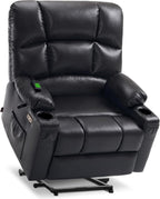 MCombo Large Power Lift Recliner Chair with Dual Motor Massage Heat Faux Leather