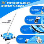 LidoDola 14 Inch Pressure Washer Surface Cleaner with Wheels for Concrete Patio Deck