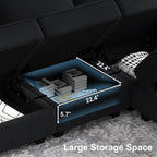 Belffin Velvet Modular Sectional Sofa with Ottoman Sleeper Bed Storage