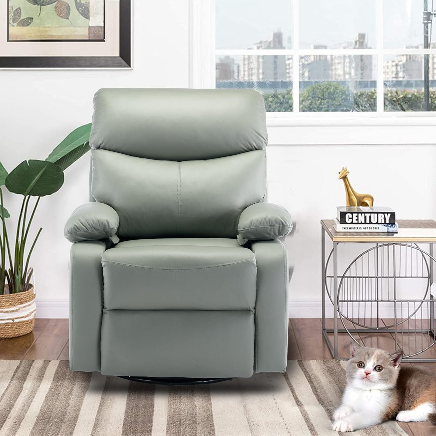 GNMLP2020 Swivel Rocker Recliner Chair Manual Small Space Nursery Living Room